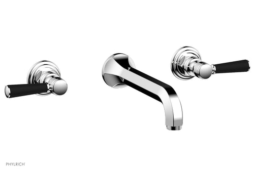 Phylrich HEX TRADITIONAL Wall Lavatory Set - Satin Black Lever Handles 500-12