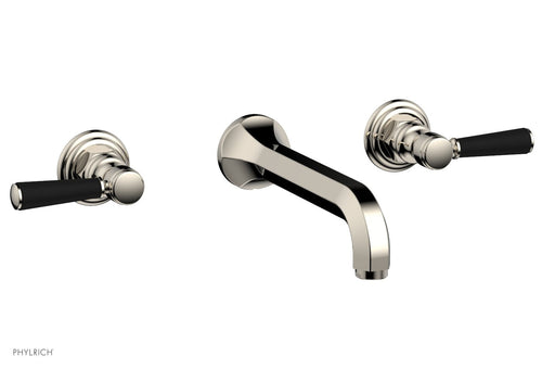 Phylrich HEX TRADITIONAL Wall Tub Set - Satin Black Lever Handles 500-57