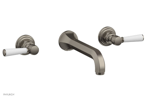 Phylrich HEX TRADITIONAL Wall Lavatory Set - Satin White Lever Handles 500-12