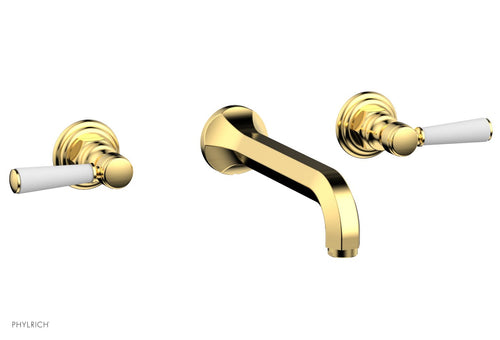 Phylrich HEX TRADITIONAL Wall Tub Set - Satin White Lever Handles 500-57