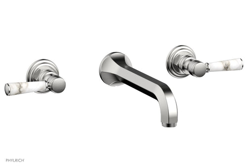 Phylrich HEX TRADITIONAL Wall Tub Set - White Marble Lever Handles 500-58