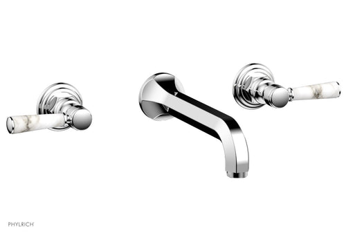 Phylrich HEX TRADITIONAL Wall Tub Set - White Marble Lever Handles 500-58