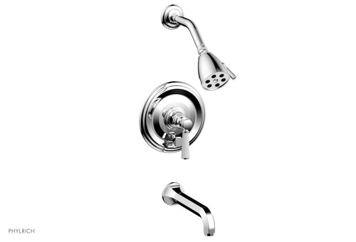Phylrich HEX TRADITIONAL Pressure Balance Tub and Shower Set - Satin White Lever Handle 500-27