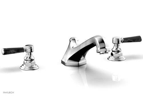 Phylrich HEX TRADITIONAL Deck Tub Set - Black Marble Lever Handles 500-42
