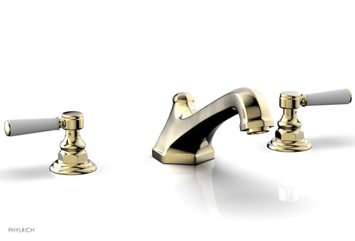 Phylrich HEX TRADITIONAL Deck Tub Set - Satin White Lever Handles 500-41