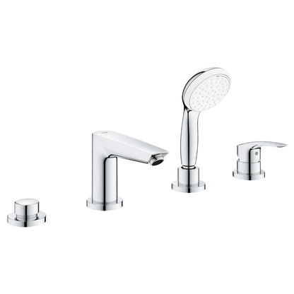 Grohe Eurosmart 4-Hole Single Handle Deck Mount Roman Tub Faucet with 1.75 GPM (6.6 L/min) Hand Shower