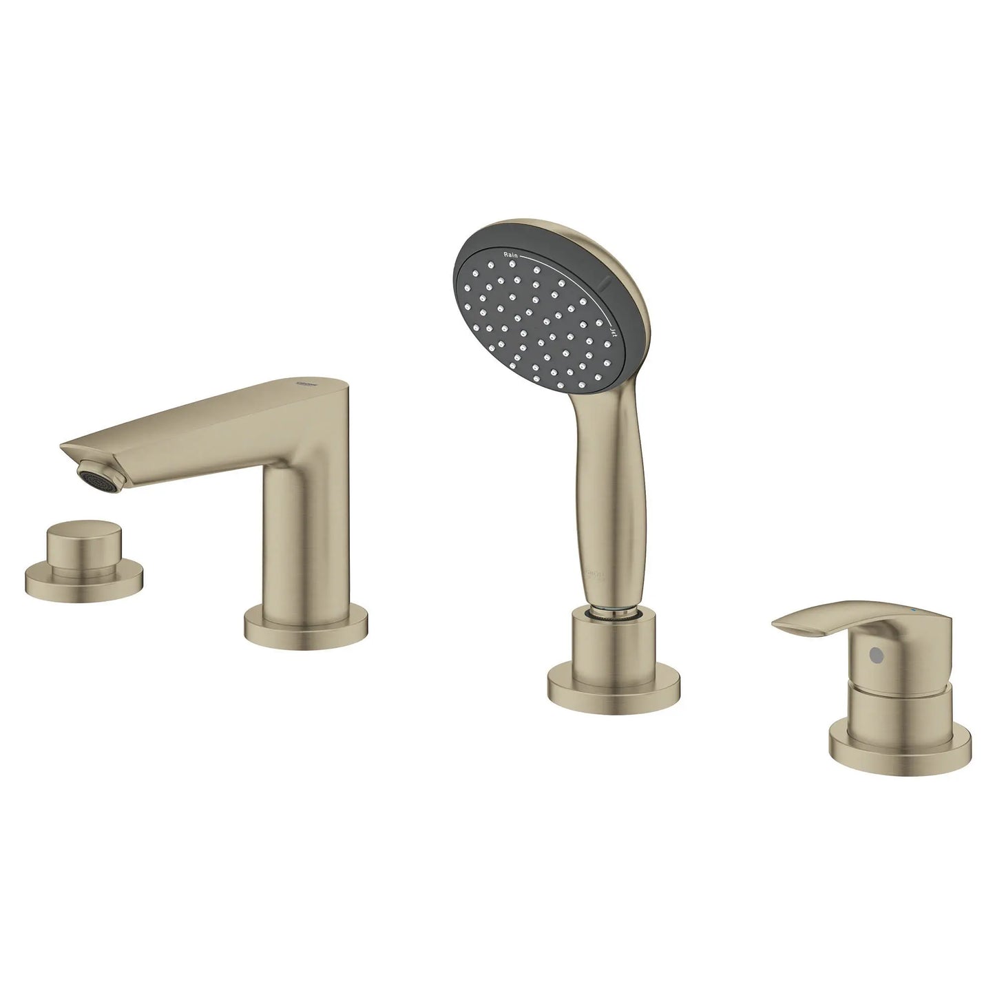 Grohe Eurosmart 4-Hole Single Handle Deck Mount Roman Tub Faucet with 1.75 GPM (6.6 L/min) Hand Shower