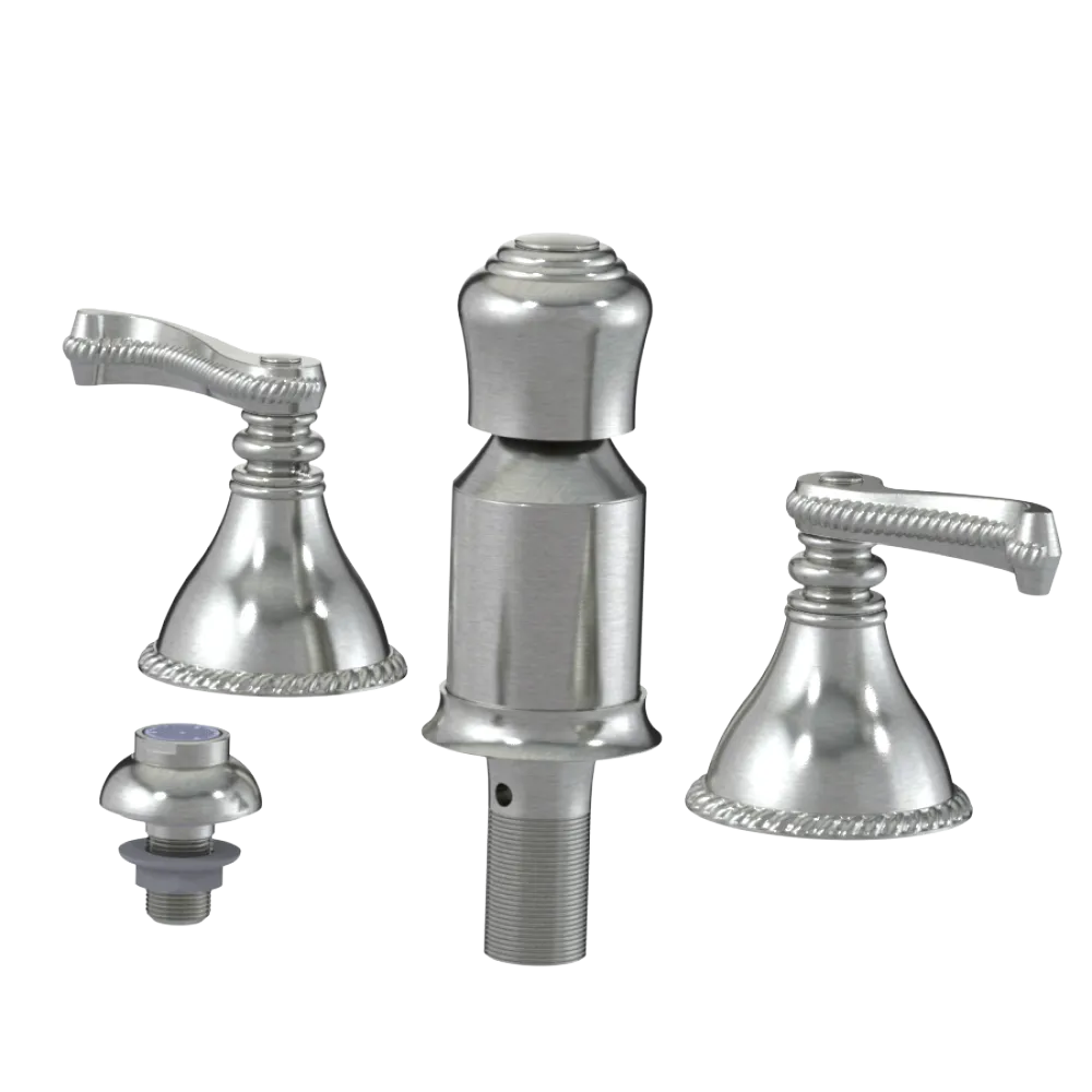 Rubinet Bidet Fitting with Spray, Diverter, and Vacum Breaker (Less Drain) Satin Nickel