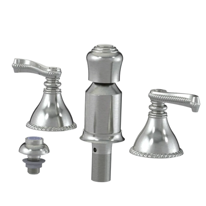 Rubinet Bidet Fitting with Spray, Diverter, and Vacum Breaker (Less Drain) Satin Nickel