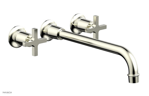 Phylrich HEX MODERN Wall Lavatory Set 12" Spout - Cross Handles 501-13-12