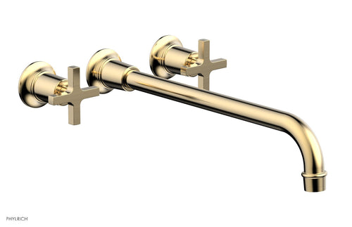 Phylrich HEX MODERN Wall Lavatory Set 14" Spout - Cross Handles 501-13-14