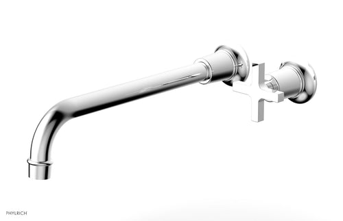 Phylrich HEX MODERN 12" Single Handle Wall Lavatory Set - Cross Handle 501-17-12