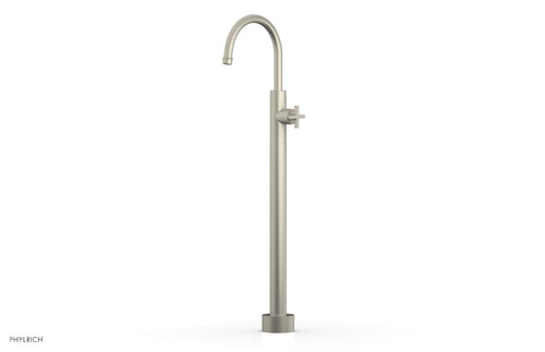 Phylrich HEX MODERN Tall Floor Mount Tub Filler - Cross Handle 501-46-02