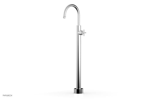 Phylrich HEX MODERN Tall Floor Mount Tub Filler - Cross Handle 501-46-02