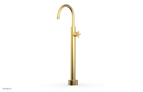 Phylrich HEX MODERN Low Floor Mount Tub Filler - Cross Handle  501-46-04