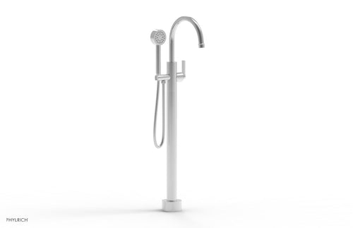 Phylrich HEX MODERN Tall Floor Mount Tub Filler - Lever Handle with Hand Shower  501-47-01