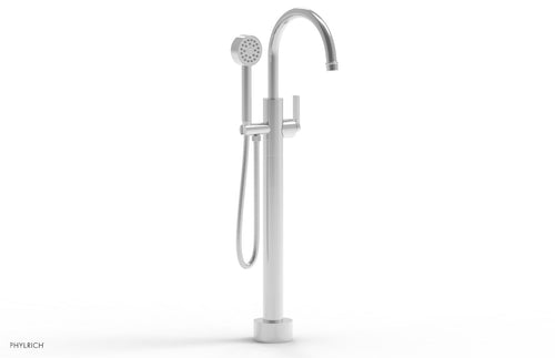 Phylrich HEX MODERN Low Floor Mount Tub Filler - Lever Handle with Hand Shower  501-47-03