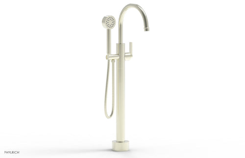 Phylrich HEX MODERN Low Floor Mount Tub Filler - Lever Handle with Hand Shower  501-47-03