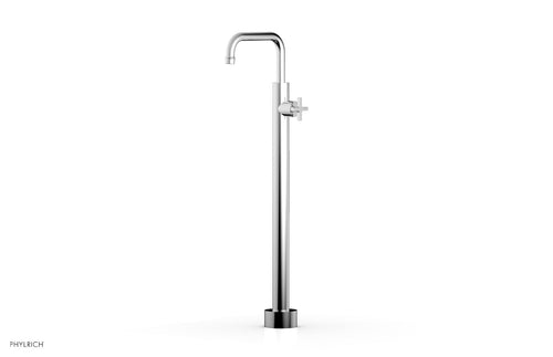 Phylrich HEX MODERN Tall Floor Mount Tub Filler - Cross Handle 501-54-02