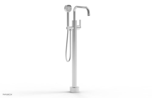 Phylrich HEX MODERN Tall Floor Mount Tub Filler - Lever Handle with Hand Shower  501-55-01