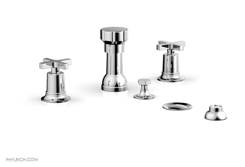 Phylrich HEX MODERN Four Hole Bidet Set - Cross Handles 501-60