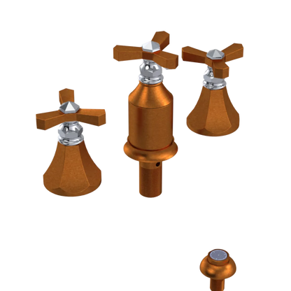 Rubinet Bidet Fitting with Spray, Diverter, and Vacum Breaker (Less Drain) Antique Copper Matt