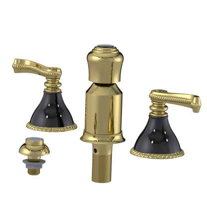 Rubinet Bidet Fitting with Spray, Diverter, and Vacum Breaker (Less Drain) Natural Brass