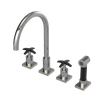Rubinet Widespread Kitchen Set with Hand Spray Polished Nickel