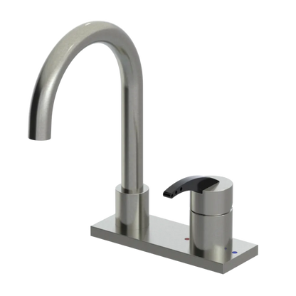 Rubinet 4" Centre Single Control Lav. Set. (less drain) Satin Nickel