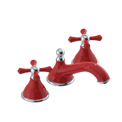 Rubinet Widespread Lav. Set. (less drain) Red