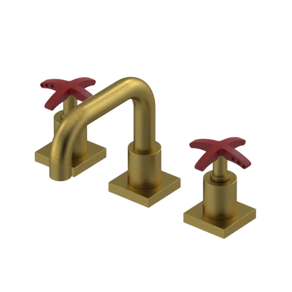 Rubinet Widespread Lav. Set. with Genesis spout (less drain) Antique Brass Matt