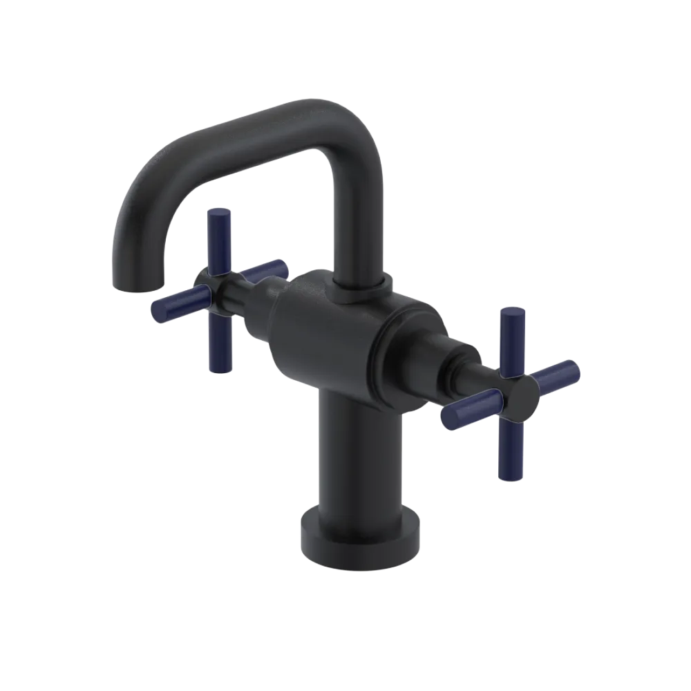 Rubinet Single Hole Dual Handle Lav. Set. (less drain) Matt Black