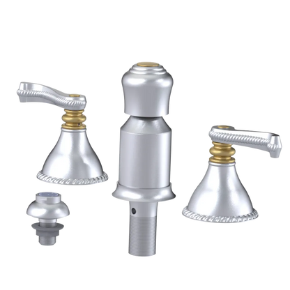 Rubinet Bidet Fitting with Spray, Diverter, and Vacum Breaker (Less Drain) Satin Chrome