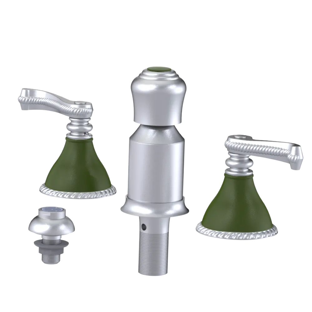 Rubinet Bidet Fitting with Spray, Diverter, and Vacum Breaker (Less Drain) Satin Chrome