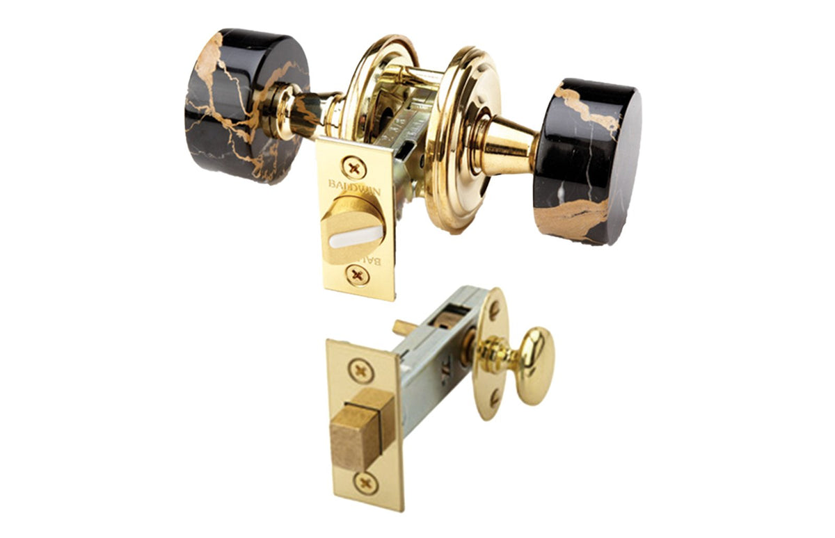BLACK MARBLE Door Knob w/ Privacy Bolt 5083