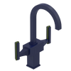 Rubinet Single Hole Dual Handle Lav. Set. (less drain) Midnight Blue