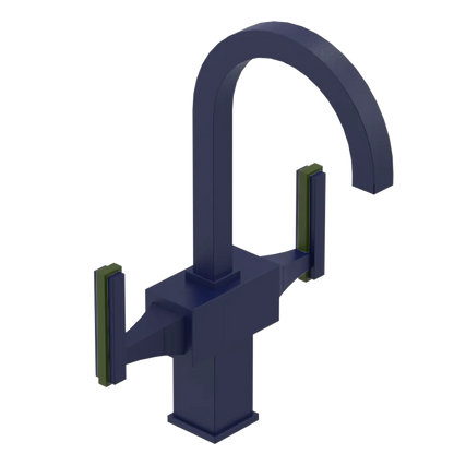 Rubinet Single Hole Dual Handle Lav. Set. (less drain) Midnight Blue