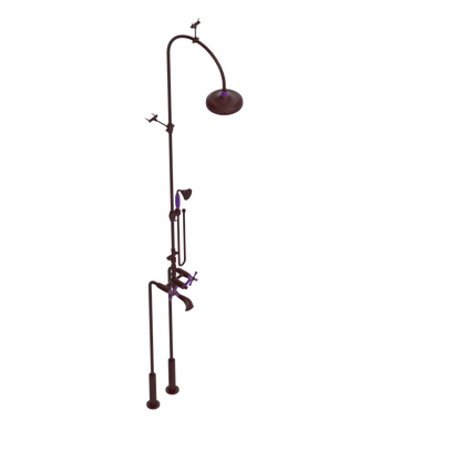 Rubinet Floor Mount Tub & Shower with hand held shower Bordeaux