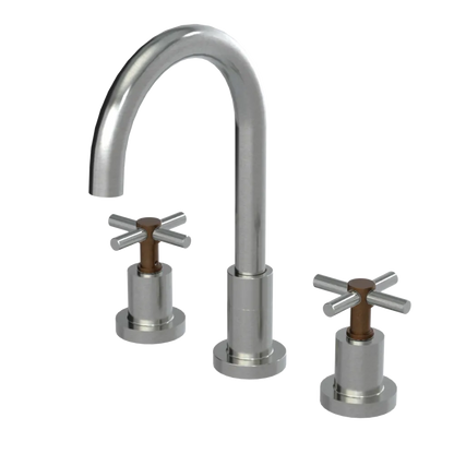 Rubinet Widespread Kitchen Set with LaSalle Spout Satin Nickel