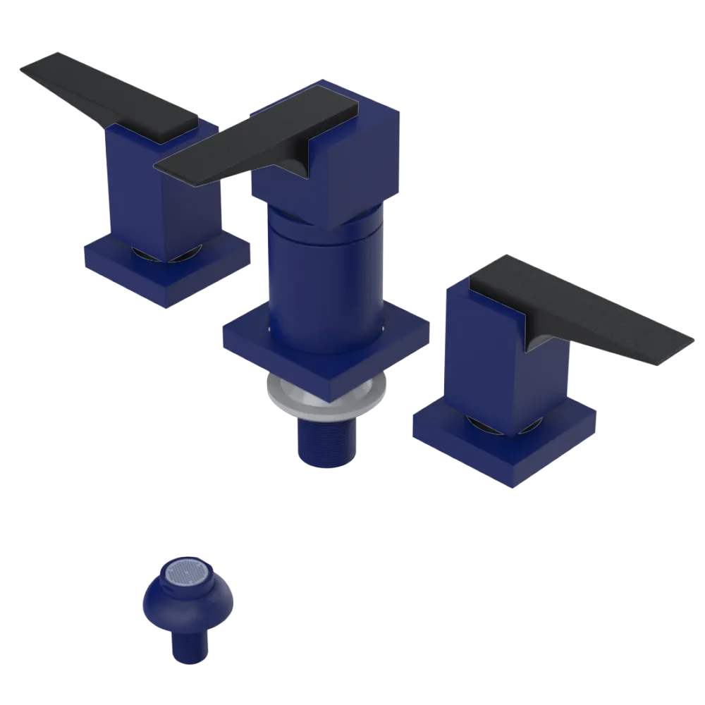 Rubinet Bidet Fitting with Spray, Diverter, and Vacuum Breaker (less drain) Midnight Blue