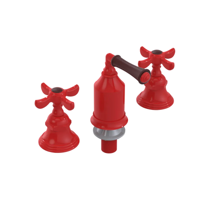 Rubinet Bidet Fitting with Spray, Diverter, and Vacum Breaker (Less Drain) Red