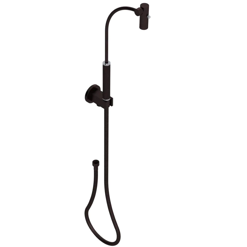 Rubinet Hand Held Shower Bidet with Extended Reach & Dual Function Spray Including Wall Bracket with Supply & Hose (Round) Oil Rubbed Bronze