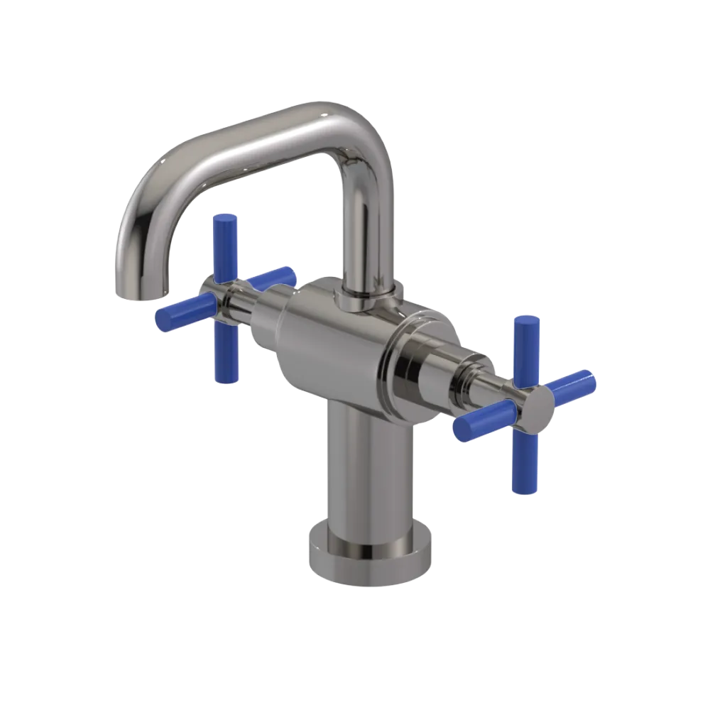 Rubinet Single Hole Dual Handle Lav. Set. (less drain) Polished Nickel