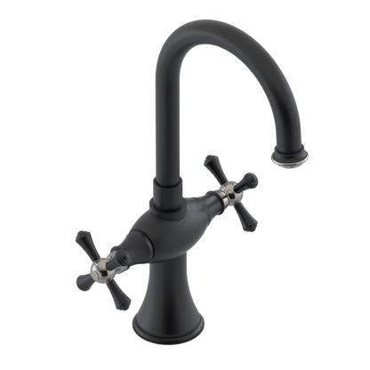 Rubinet Single Hole Dual Handle Lav. Set. (less drain) Matt Black
