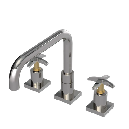 Rubinet Widespread Kitchen Set with Genesis Spout Polished Nickel