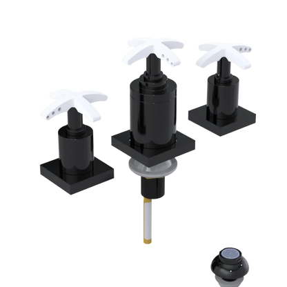 Rubinet Bidet Fitting with Spray, Diverter, and Vacuum Breaker (less drain) Black