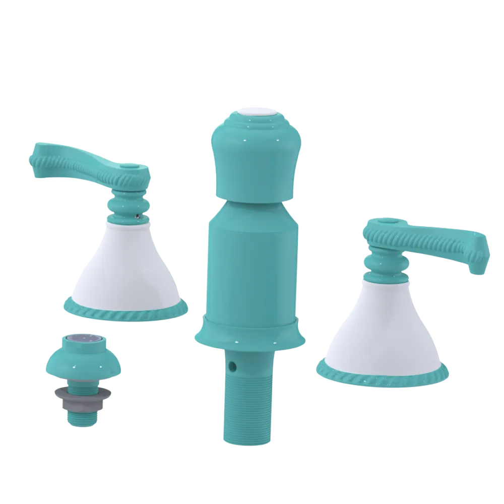 Rubinet Bidet Fitting with Spray, Diverter, and Vacum Breaker (Less Drain) Aqua