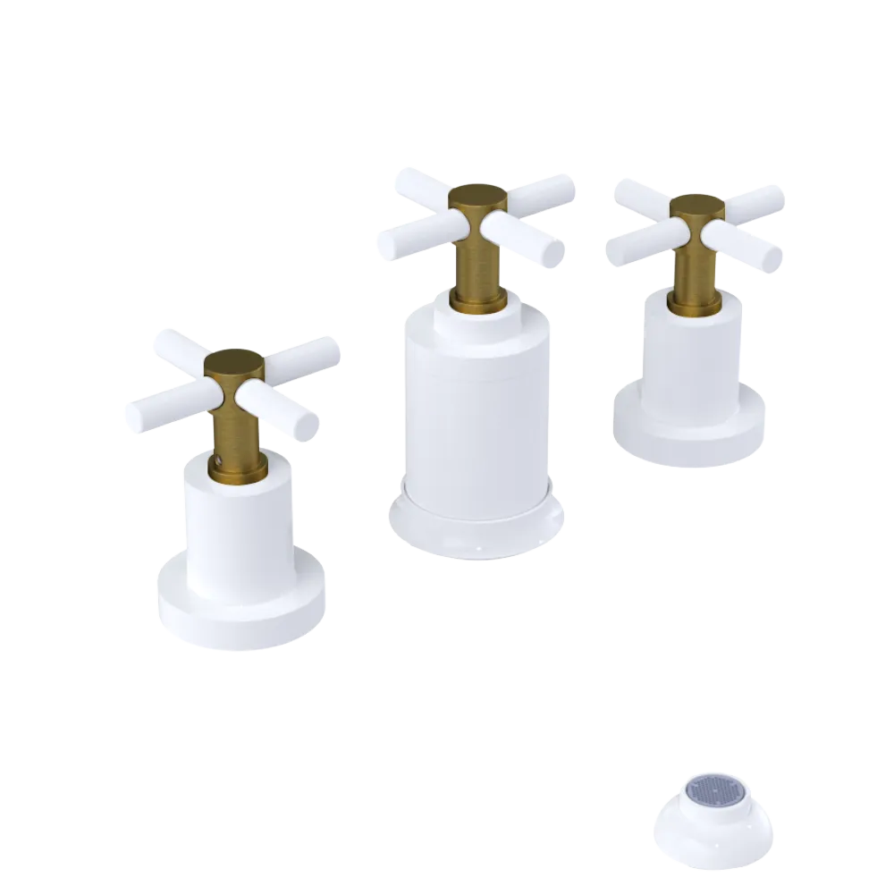 Rubinet Bidet Fitting with Spray, Diverter, and Vacuum Breaker (less drain) White
