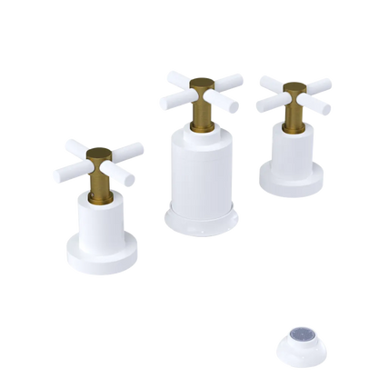Rubinet Bidet Fitting with Spray, Diverter, and Vacuum Breaker (less drain) White
