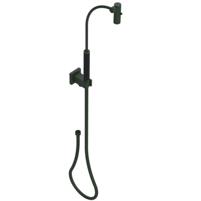 Rubinet Hand Held Shower Bidet with Extended Reach & Dual Function Spray Including Wall Bracket with Supply & Hose (Square) Green Envy